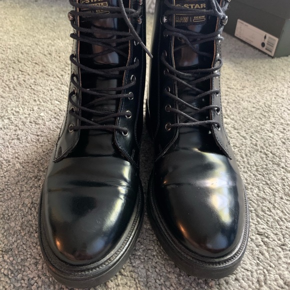 G-Star black leather shoes size 7. - Picture 3 of 4